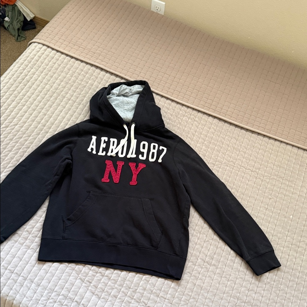 Aeropostale Black Hoodie with Red NY Design